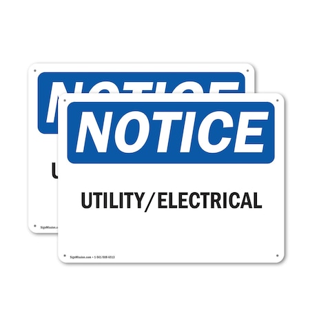 Signmission Utility Electrical, 18 in W x Rectangle, Plastic OS-2PACK-NS-P-1218-L-18844